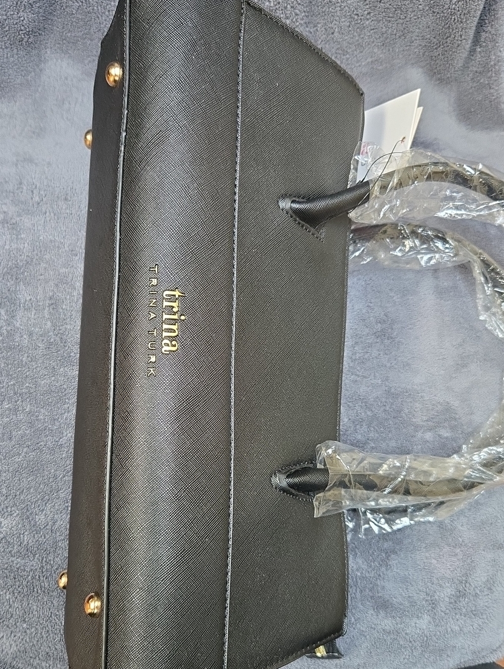 Trina Turk Black Top Handle Satchel | Structured Handbag | NWT - Picture 7 of 7